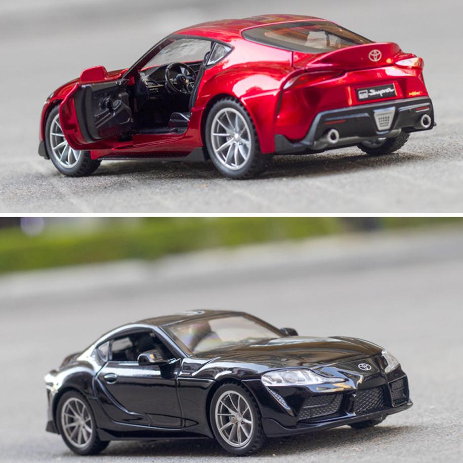 1/32 Scale Toyota GR SUPRA Sports Diecast Car Model Toy, Pull Back Toy Vehicle with Sound and Light for Kids Toddler Boys Girls Gift Collection