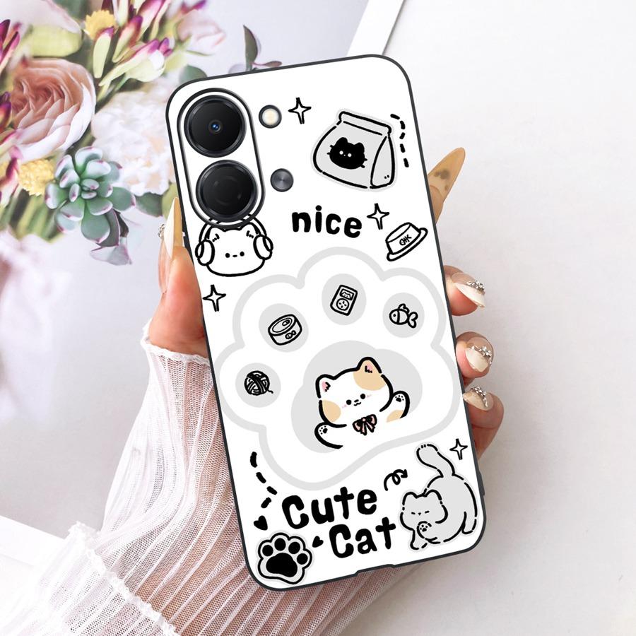 For Tecno Spark Go 3 5G Case Cute Cat Painted Capa for Tecno Spark GO3 KN3 Pop 20 Soft Silicone Bumber Shell for Sparkgo 3 Funda