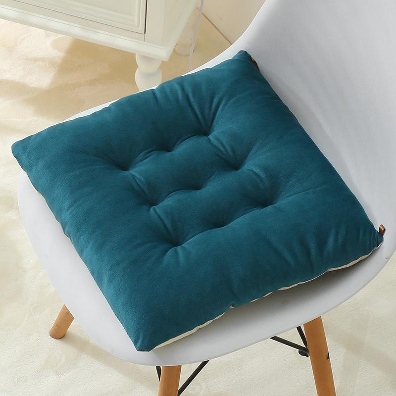 1pcs Solid Color Thickened Soft Plush Student Stool Cushion Circular Meditation Mats Square Living Room Floor Cushions Anti Slip Balcony Pads