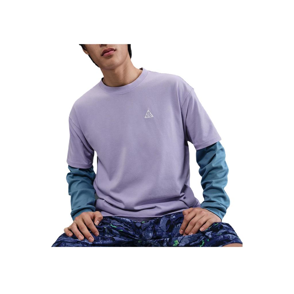 Nike ACG Max 90 Comfortable Fashion Simple Versatile Solid Color Short Sleeve T-Shirt Men Tops Light-Purple HJ0799-515