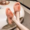 Plush fluffy fashion slippers women wear thick-soled fluffy dragging red shoes spring and autumn fluffy network 2025 autumn and winter new models