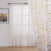 Rose Gold Foil Sheer Curtain – Floral Semi-Blackout Window Curtain, Rod Pocket, 1 Panel, Home Decor