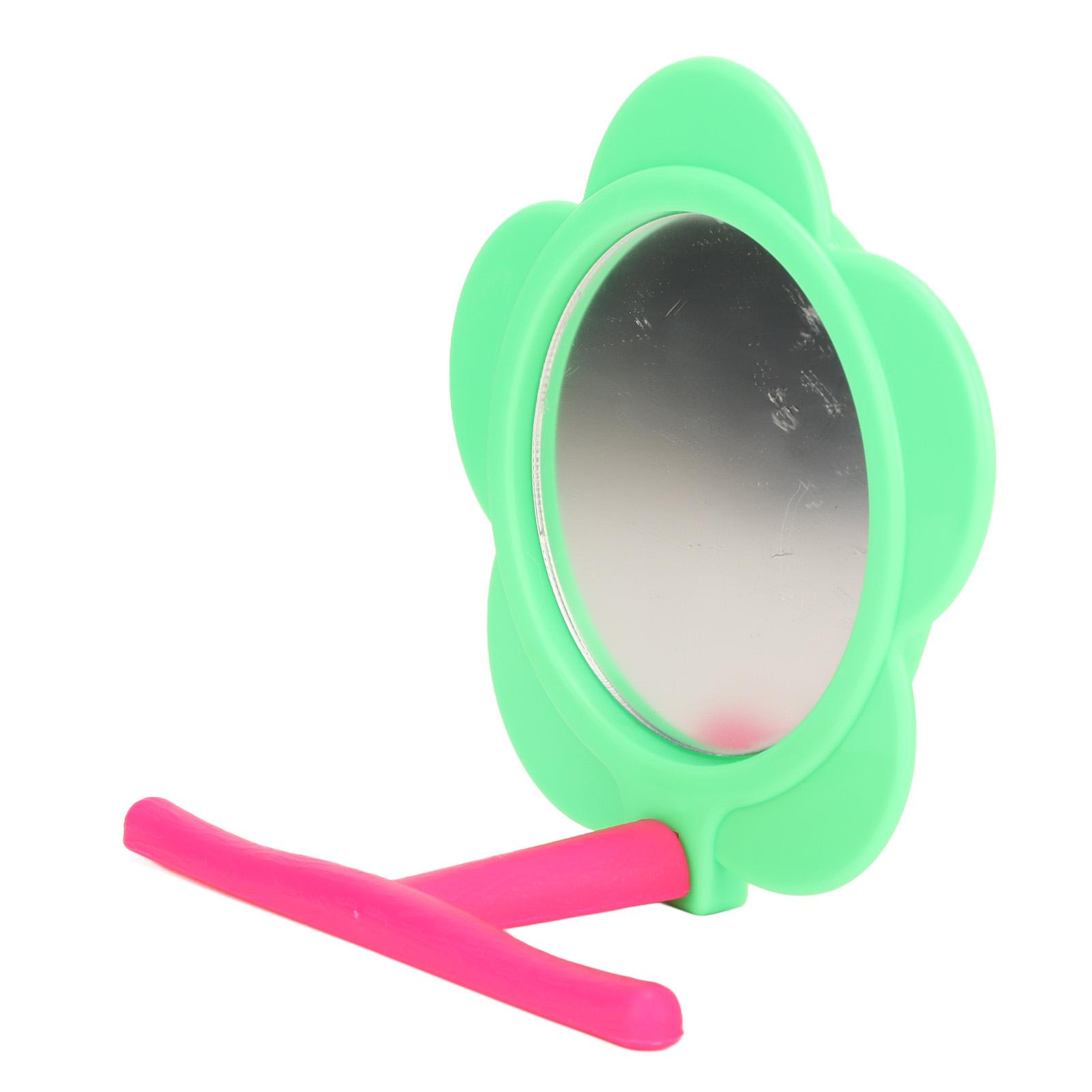 

Bird Mirror Perch Flower Shape Decorative Plastic Parrot Mirror Stand Toy for Budgie Lovebird Cockatiel