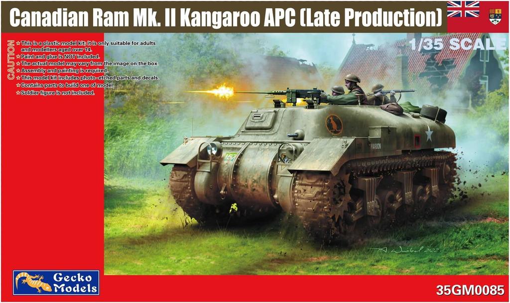 Gekko Model Canadian Army Ram Kangaroo Armored Personnel Carrier Late Model Plastic Model GEC35GM0085 1/35 Mk.2