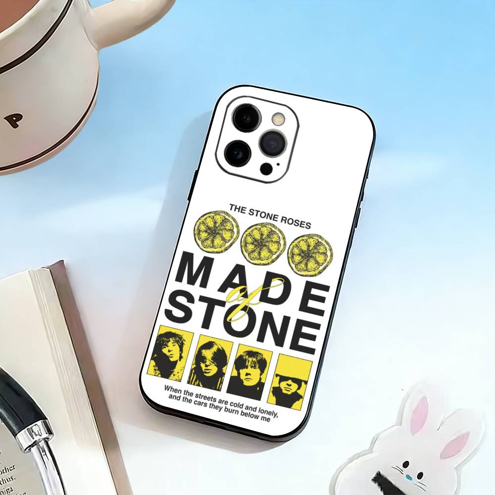 

B-Band The Stone Roses Phone Case For iPhone 17, 16,15,14,13,12,11 Plus,Pro Max, Others Soft Black Cover iPhone14ProMax