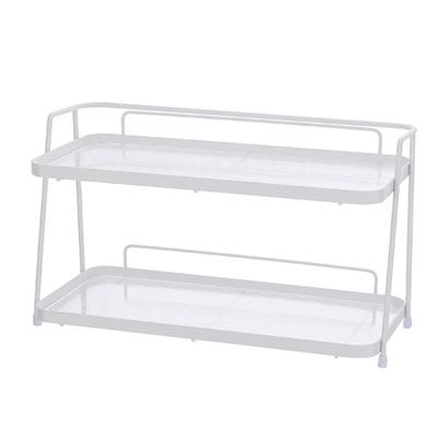 2 Tier Bathroom Countertop Organizer Counter Standing Rack Cosmetic Holder Storage Shelf Cosmetic