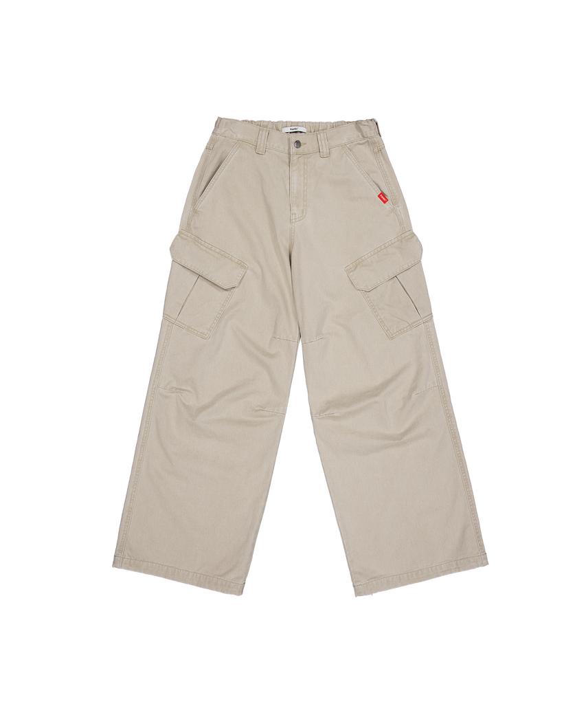Peulaentigseobiseu Wide Cargo Utility Pants - Beige