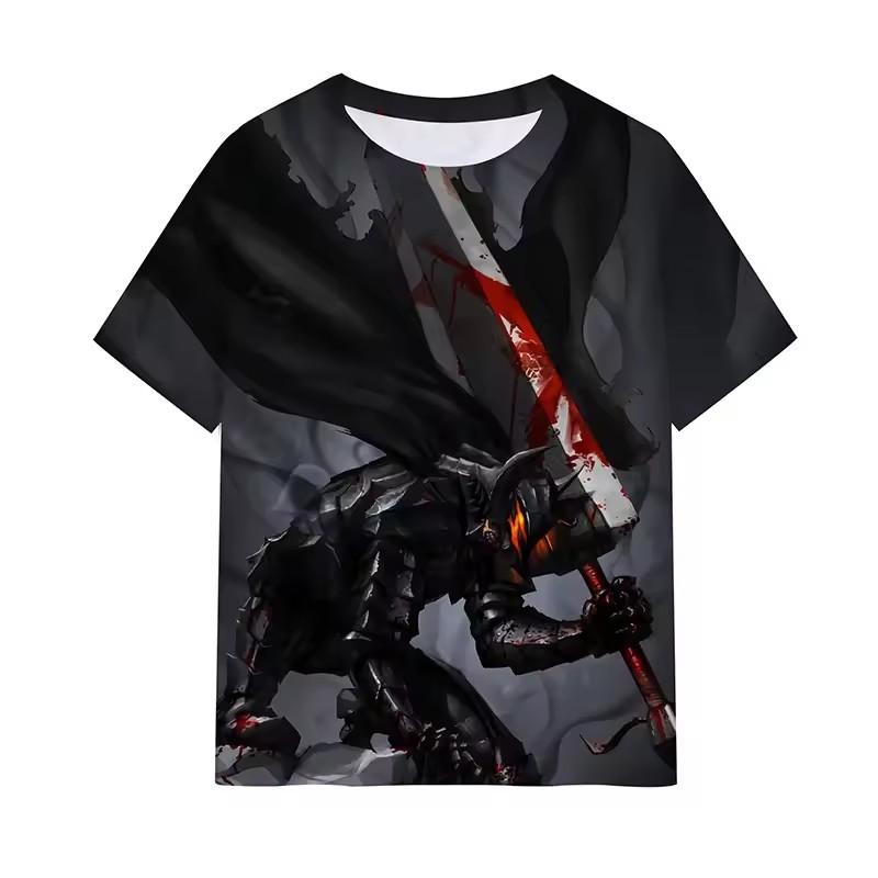 Anime Berserk T Shirt 3D Print Men Hip Hop T-shirts Summer Round Neck Short Sleeve Tops Harajuku Tees Man Clothing