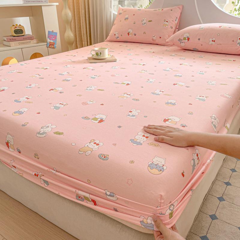 100% Cotton Fitted Sheet: Soft, Printed, Moisture-Wicking, Sweat-Absorbing, Anti-Static Mattress Protector