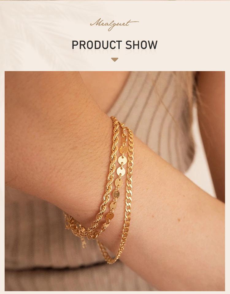 Stainless Steel Chain Bracelet Women, 3mm To 9mm Curb Cuban Chain Bangle Gold Color Unisex Wrist Stackable Jewelry