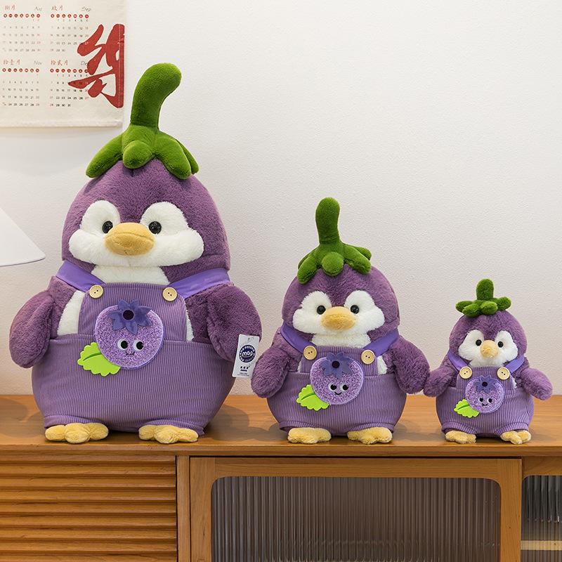 Adorable Eggplant Penguin Plush Toy - Cosplay Goose Pillow for Kids' Birthdays