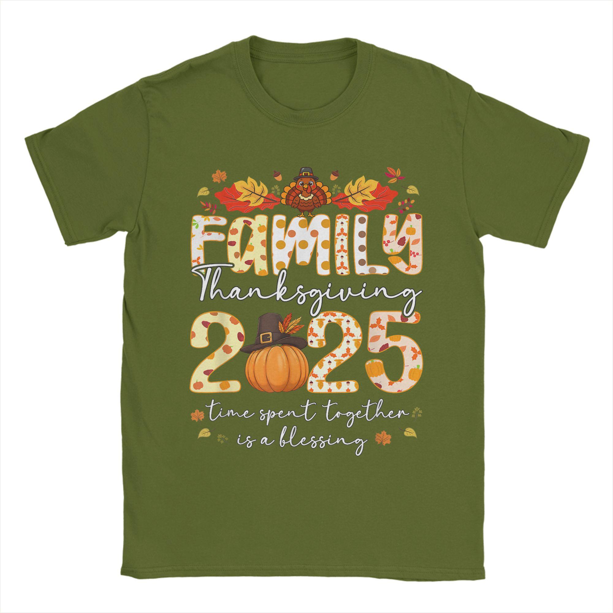 

Family Thanksgiving 2025 Turkey Autumn Fall Matching T Shirt For Man Summer T Shirts O Neck Hip Hop Tee Shirt Print Clothing 4XL