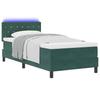 LED Box Spring Bed with Mattress Dark Green 90 X 200 Cm Velvet