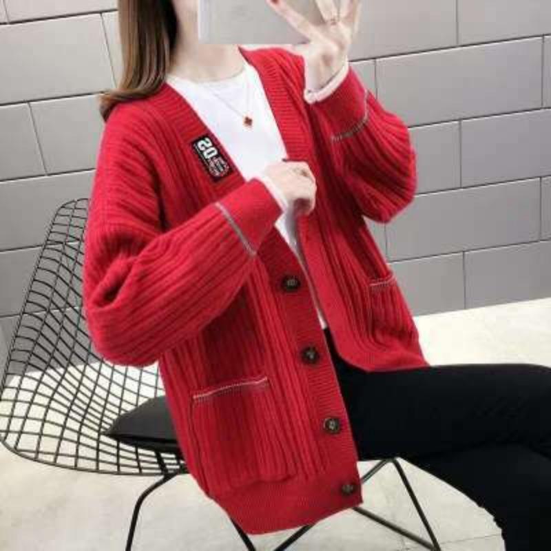 Women's Knitted Cardigan Sweater Loose Top Spring Autumn Winter Women's Fashion Korean Version