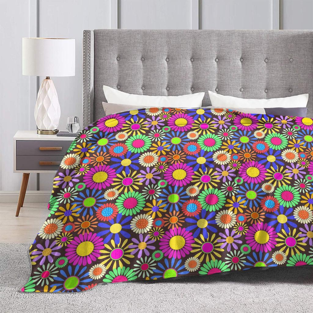 Retro Gänseblümchen Blumenmuster Decken Qualität Weich Gemütlich Überwurfdecke Winter Picknick Sofa Zuhause Lustige Tagesdecke