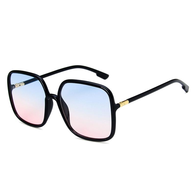 

Classic Vintage Sunglasses Women Oversized Square Plastic Frame Luxury Brand Designer Clear Grey Pink Lens Shades Oculos O523