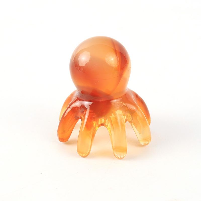 מסרק עיסוי מרידיאן נקודות אקופונקטורה בצורת ראש תמנון משרף מסרק שיניים רחבות לקרקפת כלי עיסוי ידני עמוק לגב, צוואר אחורי וגב