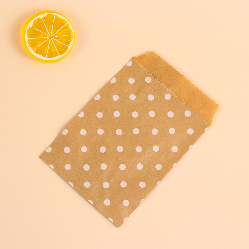 Baking Wrapping Supplies Wave Dot Popcorn Bag Kraft Paper Bag Packing Pouch Candy Biscuit Bags