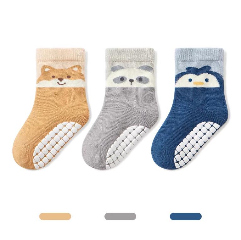 Podzimní Zimní Protiskluzové Kreslené Dětské Podlahové Ponožky - Bavlna Třídy A pro Kluky a Holky