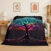 Fantasy Tree of Life Norse Viking Yggdrasil Flannel Blanket Soft Throw Blanket for Bedroom Living Room Bed Picnic Nap Cover Gift