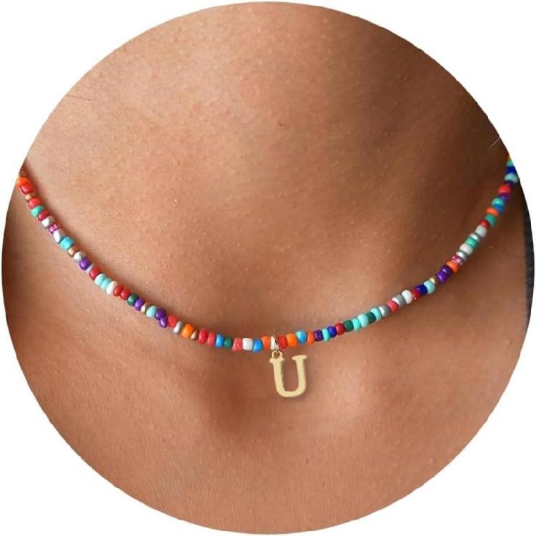 Colorful Beads Necklace Fashionable Clavicle Chain Woman Neck Jewelry Statement Necklace Suitable for Various Occasion