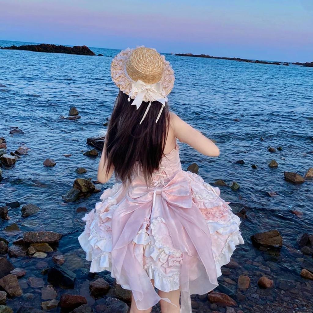 Lolita Straw Boater Hair Parent and Gothic Tea Halloween Child Size [Ligwon] Hat, Hat, Hat, Accessory, Lolita, Child, Adult, Child, Morigar, Lolita,