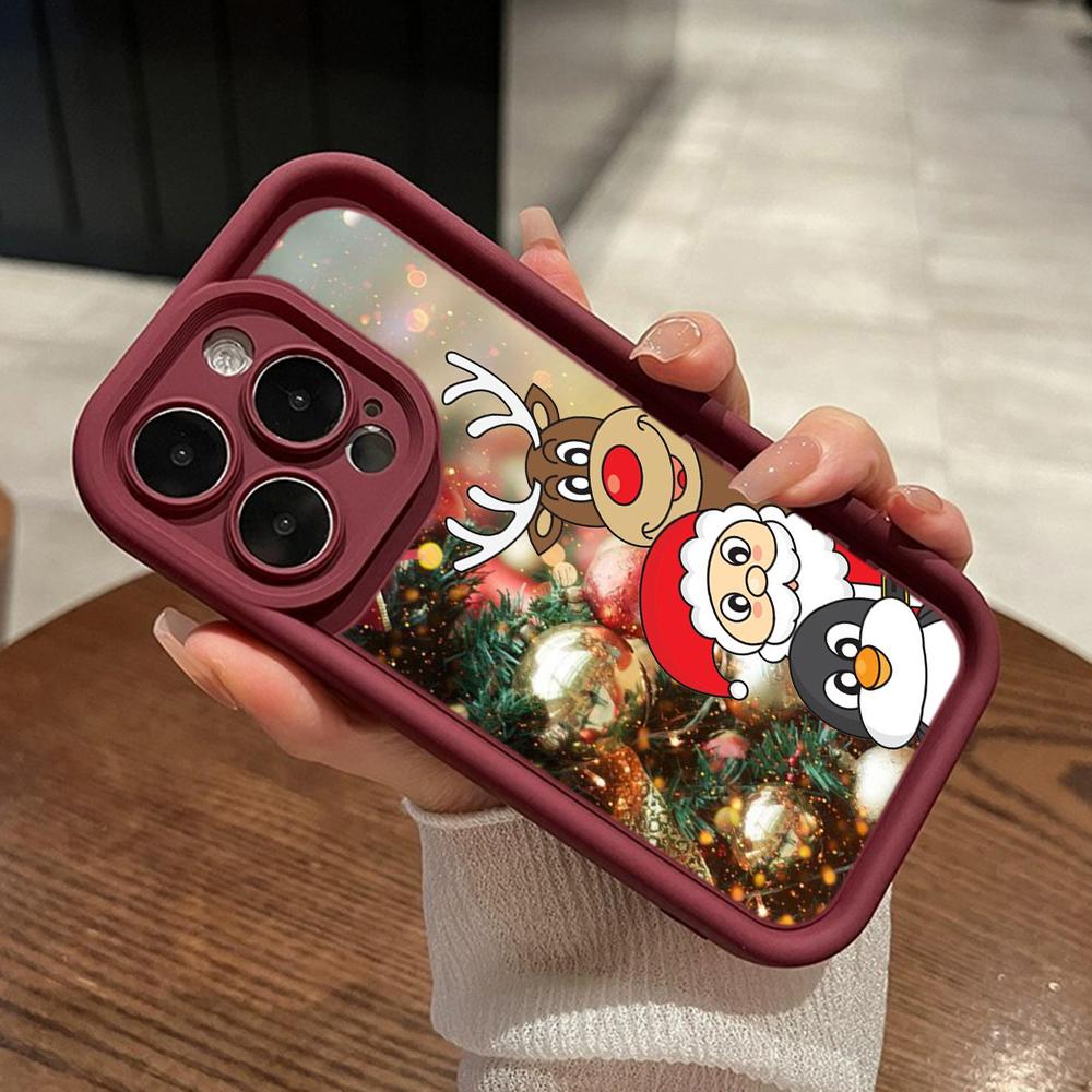 

Мягкий чехол Sky Eye Ladder для Samsung A06 A15 A25 A35 A55 A54 S23 S24 FE Все модели Samsung Чехлы для телефонов NY33 Счастливого Рождества Санта-Клаус Рождественская елка OPPO A38 4G(A18)