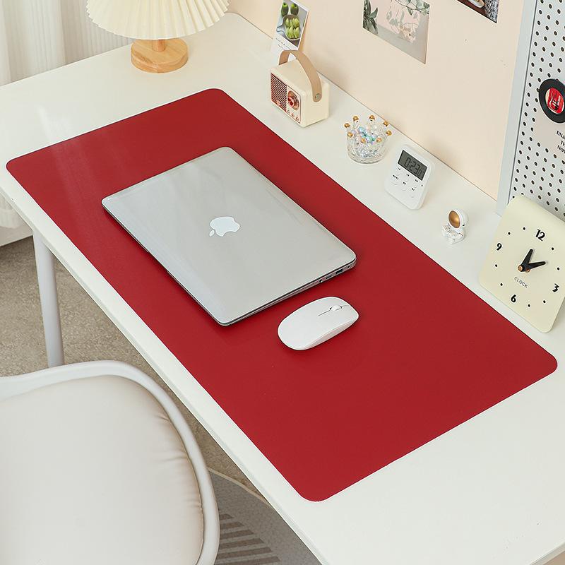 Simple Eye Protection Thickened Locking Edge Mouse Pad Large High-end Dirt-resistant Office Desk Pad Solid Color Waterproof Computer Mat