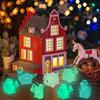 30Pcs Luminous Mini Resin Dinosaurs - 6 Styles, Glow In The Dark Miniature Animals For Micro Dollhouse, Aquarium Decorations