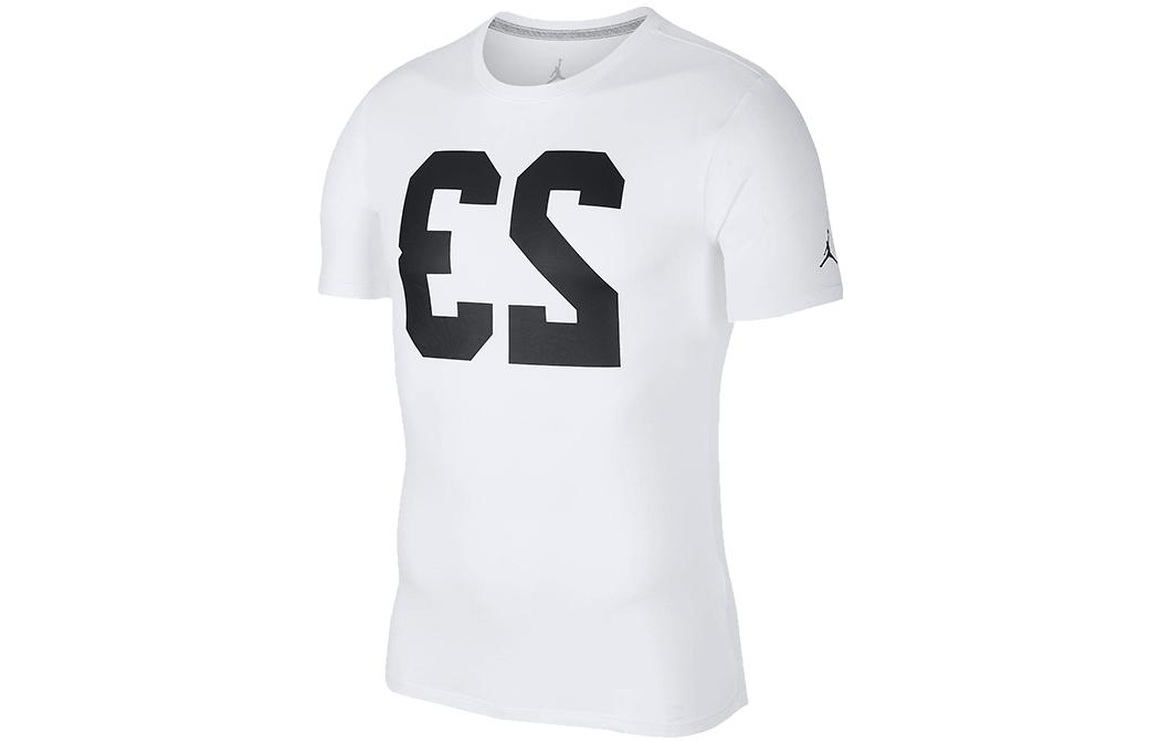 Jordan T-Shirts Herren Weiß Rundhals Mäßig Gerader Schnitt XS black