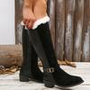 Winter Women's Mid-calf Boots Plush Warm Cotton Boots High Quality Suede Casual Boot Winter Womens Snow Boots Botas Largas Mujer
