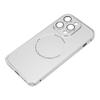 Magnetic Phone Case with Camera Lens Protector Cell Mobile Phone Protective Cover for MagSafe Silver for IPhone 14 Pro