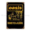 Oasis Cigarettes And Alcohol Gold Summer Vibe Metal Sign Home Wall Mural Wall Cave Pub Designing Tin Sign Poster