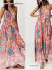 2026 European Summer Spaghetti Strap Print Dress - Casual, Loose Vacation Dress for Women