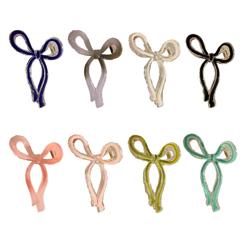 French Bow Knot Hair Clip Women Girl Large Jelly Color Acrylic Hairpin Fashion Hair Accessories
