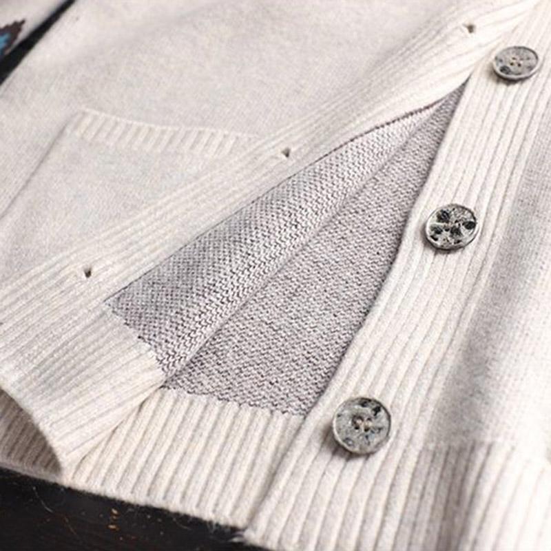 Swetry Płaszcz Kardigan dla Kobiet Jesień Zima Duży Rozmiar Vintage Luźny Długi Rękaw Dzianinowy Sweter Płaszcz