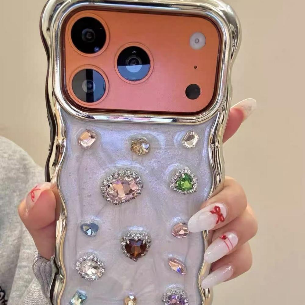 Autumn and winter new models are suitable for Apple 17 mobile phone case, advanced sense niche 16promax electroplating frame iphone14 Epoxy