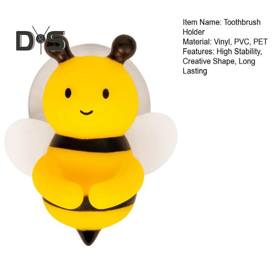 1/2/3Pcs Funny Toothbrush Holders Strong Stickiness Easy To Install Cartoon Bee Shaped Toothbrush Holders Bathroom Organizer