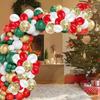 Christmas Theme Red Green Ballon Arch Kit Gold Confetti Latex Balloons Garland Xmas Candy Cane Foil Globos Home Party Decoration