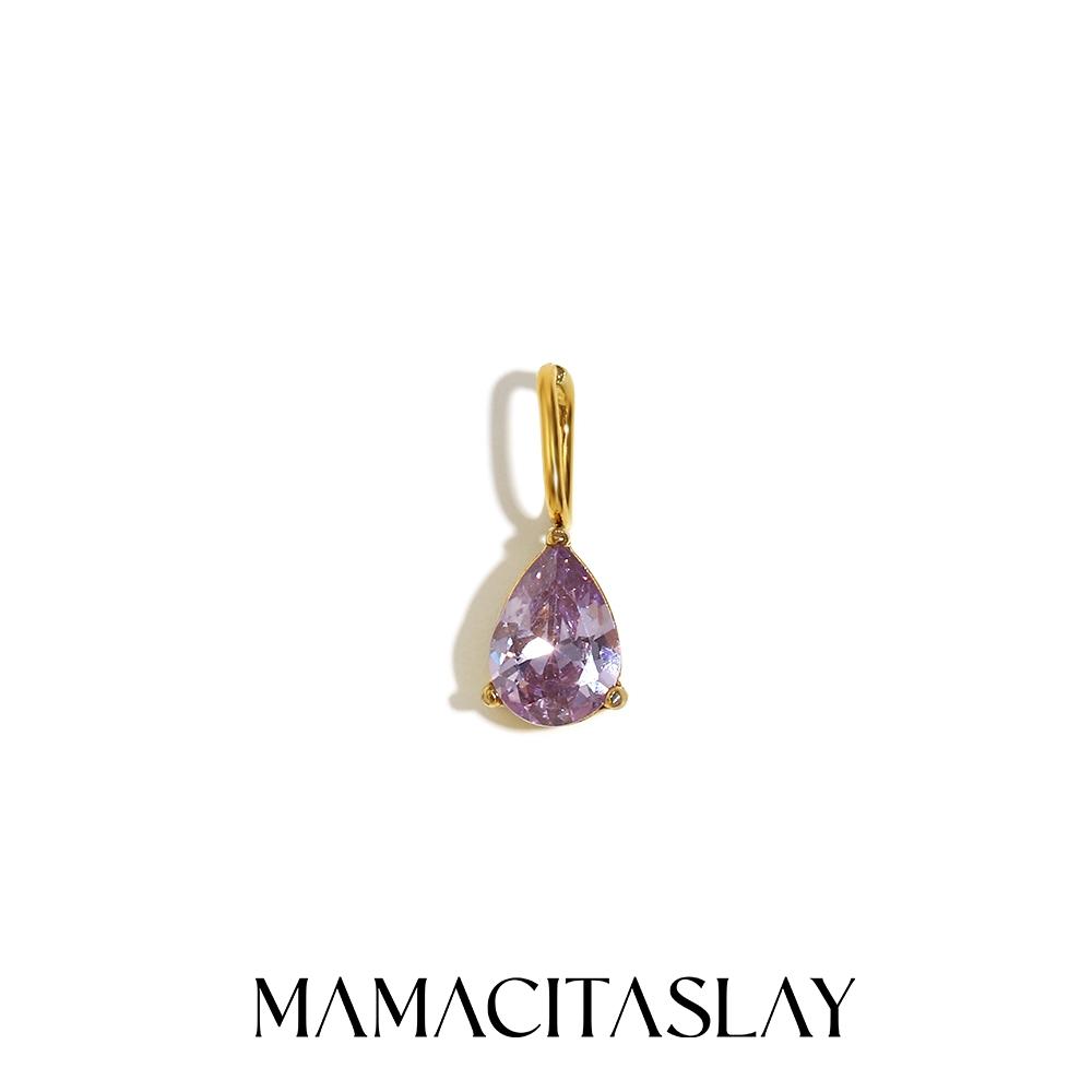 MamacitaSlay 316L Stainless Steel Zircon December Birthstone Charms Earrings Necklaces Bracelets DIY Pendant Waterproof Jewelry