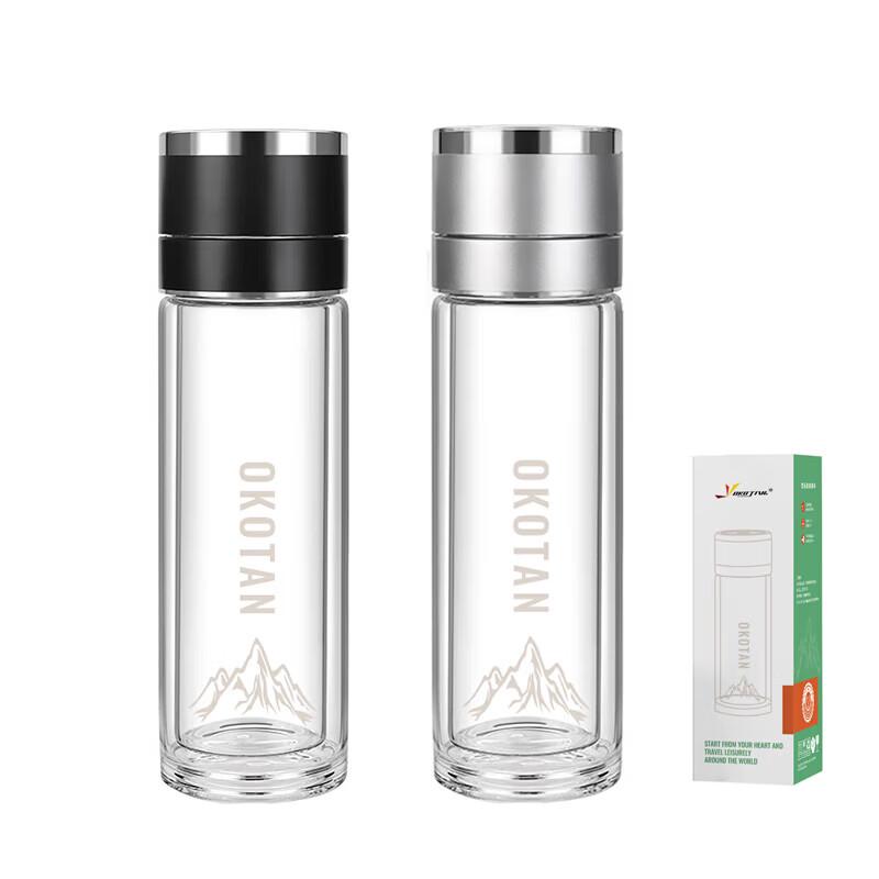 Youtuozhe One-Touch Quick-Open Double-Layer Glass Travel Mug