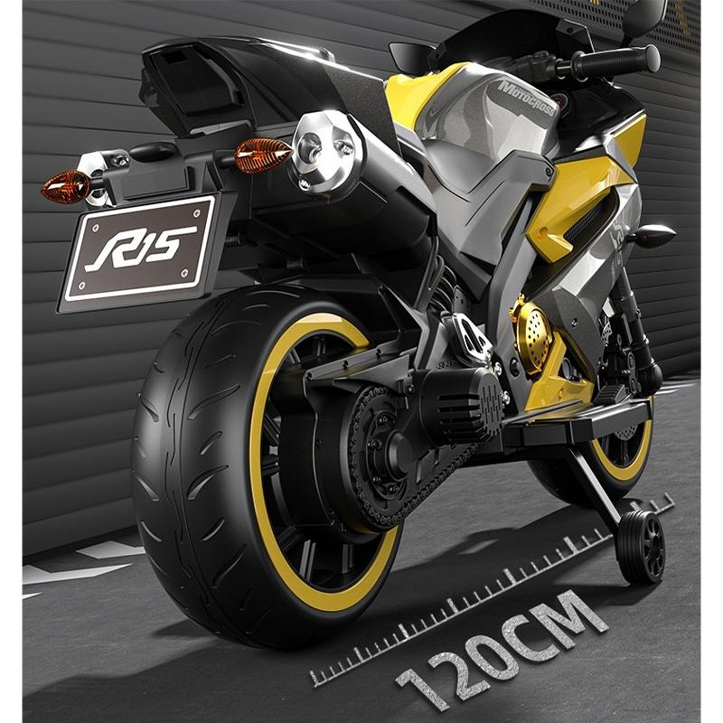 Kinder Elektro-Motorrad Dreiräder Dual Drive Kinderauto mit Fernbedienung Bluetooth Musik LED-Licht