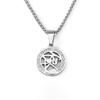 Dewu Sun Moon Pendant Necklace - Heart Stitch Design in Titanium Steel for Men and Women, Perfect Couple Gift.