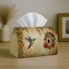 1pc Vintage Romantic Bird Tissue Box-Floral Beige Warm Spring Art, Durable Napkin Organizer for Car, Kitchen, Dining, Home Decor-Decorative Tabletop P