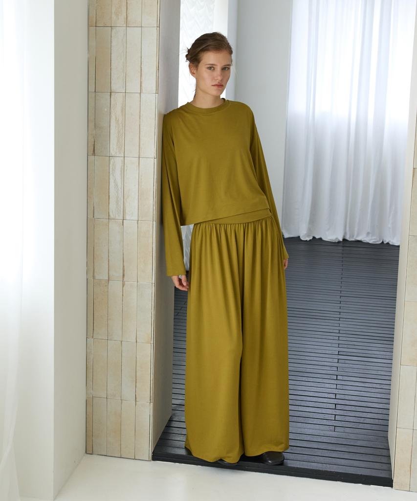 JINOCHIO (W)Allthegood Wide Pants (Olive Green)