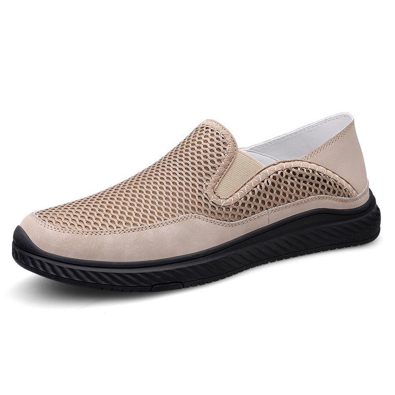 Men's Breathable Low-Top Mesh Loafers - Large Size Slip-On Summer Shoes