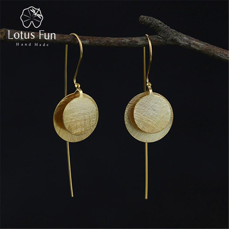 

Lotus Fun круглые модные серьги ручной работы простой подарок вечерние ювелирные изделия серьги для женщин
