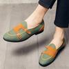 Trend Nieuwe Witte Groene Canvas Monk Strap Rijschoenen Voor Mannen Formeel Avond Bruiloft Kantoor Schoenen Sapato Social Masculino