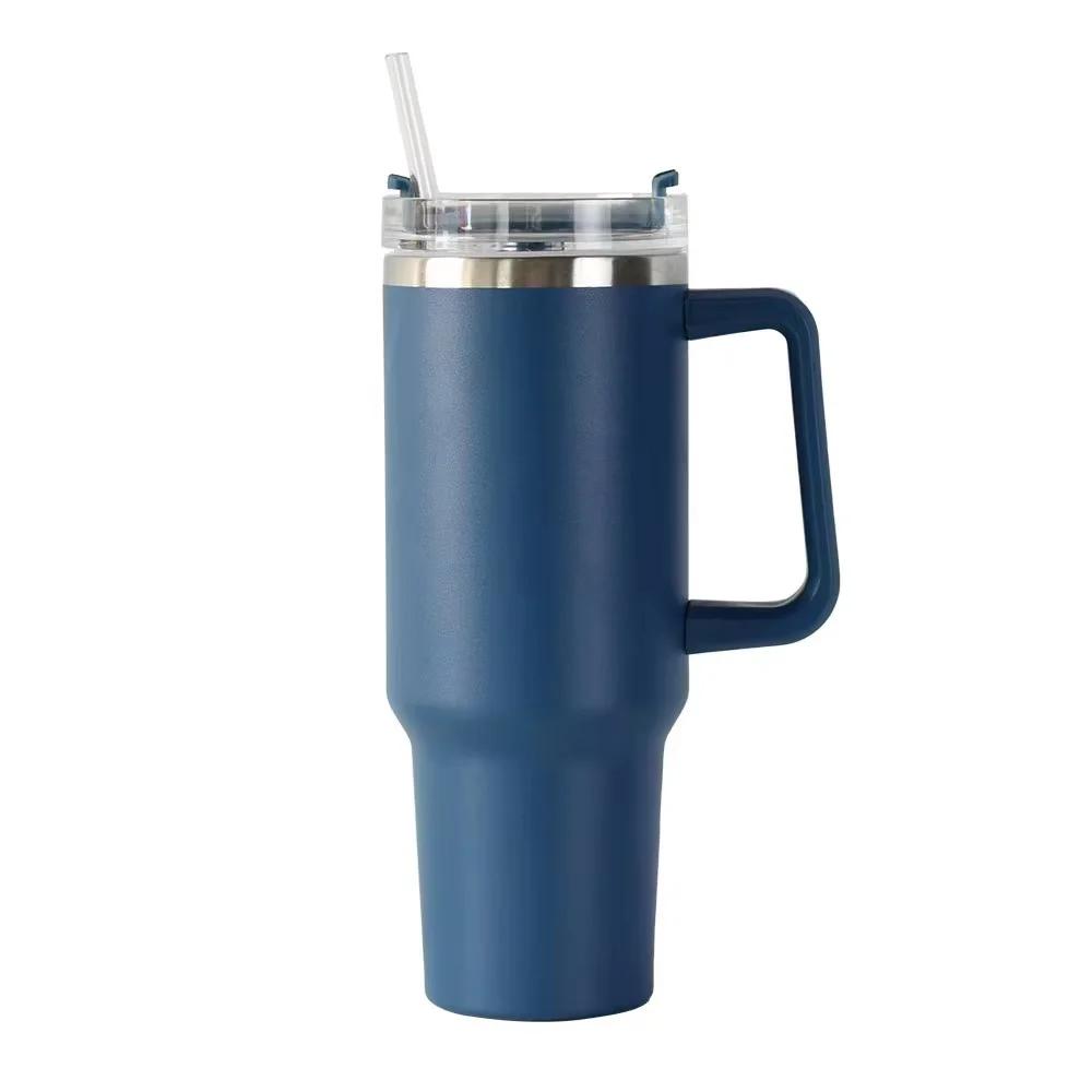 40oz Becher Vakuumisoliert Thermoskanne Kundenspezifischer Reisebecher Edelstahl Wasserflasche Kaffeetassen mit Henkel Outdoor Trinkgeschirr