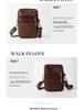Genuine Leather Men's Vertical Crossbody Phone Waist Bag with Belt Loop (8-Inch)